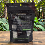 shopnathans.com Pure Infinity Botanicals Red Maeng Da Kratom powder 2oz resealable pouch back view with supplement facts
