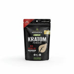 shopnathans.com Pure Infinity Botanicals Red Maeng Da Kratom powder in an 8oz resealable black pouch.