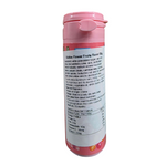 shopnathans.com Skittles Bottle Flowery Fruity Flavor 30g with nutrition label, surrounded by fresh strawberries.