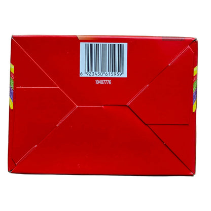 shopnathans.com Skittles Noodle Gummies packaging bottom view showing barcode and red box design