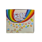 shopnathans.com Skittles yogurt flavored candy box featuring colorful rainbow branding and assorted fruit icons