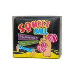 shopnathans.com Squeez Ball stress toy in clear display box with colorful marbled graphics and confetti background