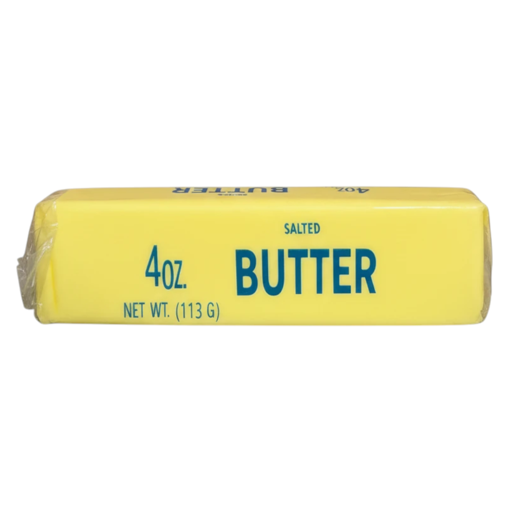 shopnathans.com Squishy Butter Stick 4oz, a soft yellow stress-relief toy shaped like a stick of salted butter.