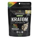shopnathans.com Pure Infinity Botanicals Trainwreck Kratom capsules in a 50ct resealable black pouch.
