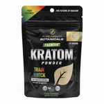 shopnathans.com Pure Infinity Botanicals Trainwreck Kratom powder in a 2oz resealable black pouch.