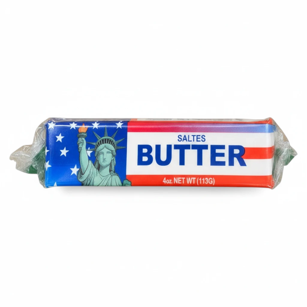 shopnathans.com Squishy Butter Stick sensory toy featuring a USA flag design with the Statue of Liberty