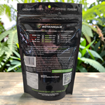Back of shopnathans.com Pure Infinity Botanicals White Maeng Da Kratom capsules pouch with strain information