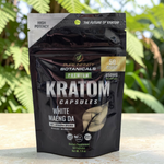 shopnathans.com Pure Infinity Botanicals White Maeng Da Kratom capsules in a 50-count black resealable pouch