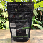 Back view of shopnathans.com Pure Infinity Botanicals White Maeng Da Kratom powder resealable pouch with label details