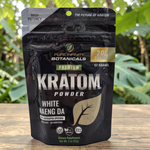 shopnathans.com Pure Infinity Botanicals White Maeng Da Kratom powder in a 2oz resealable black pouch.